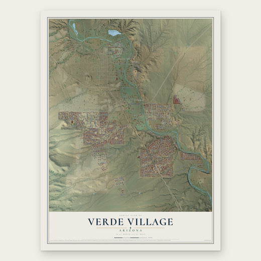 Verde Village, Arizona map print, the full design