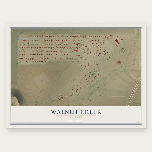 Walnut Creek, Arizona map print, the full design