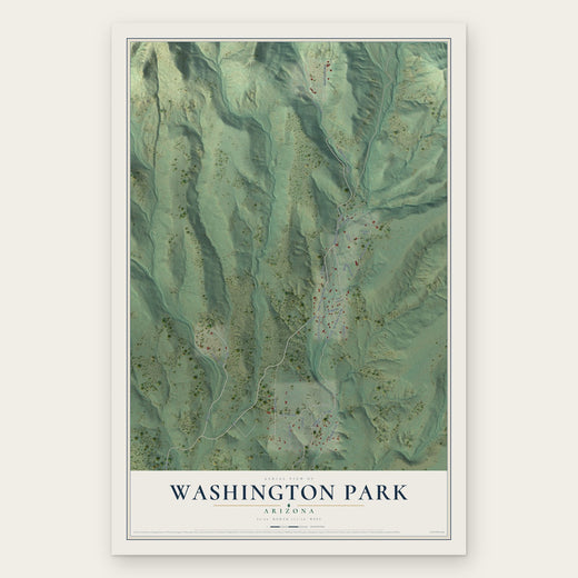 Washington Park, Arizona map print, the full design