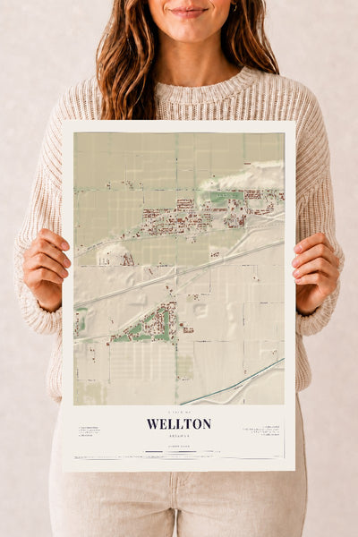 Wellton, Arizona map print, 12" x 18", Archival Matte Print