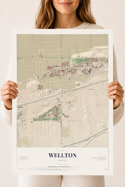 Wellton, Arizona map print, 18" x 24", Archival Matte Print