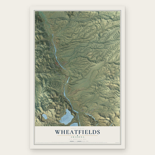 Wheatfields, Arizona map print, the full design