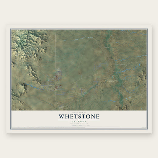 Whetstone, Arizona map print, the full design