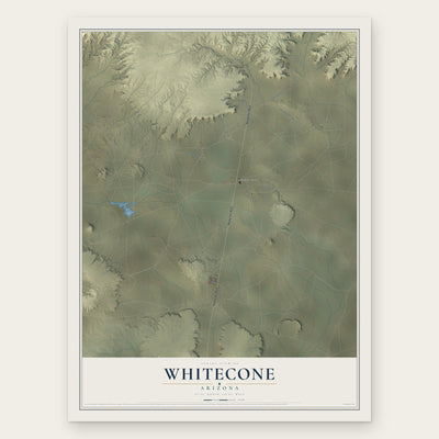 Whitecone, Arizona map print, the full design