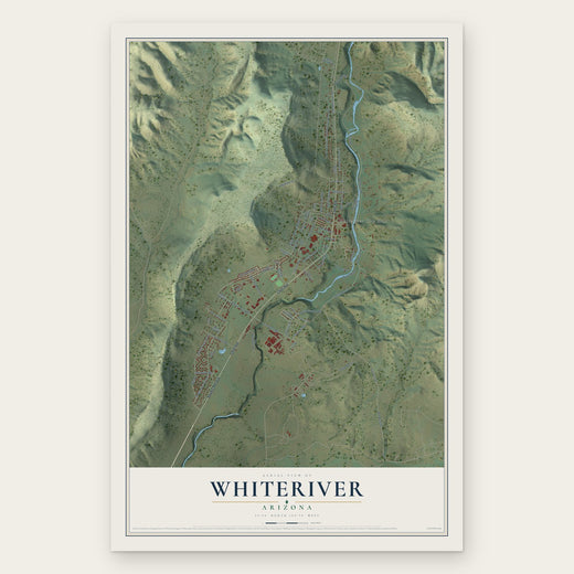 Whiteriver, Arizona map print, the full design