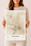 Map of Wickenburg, Arizona, 12 x 18 inch unframed archival matte print