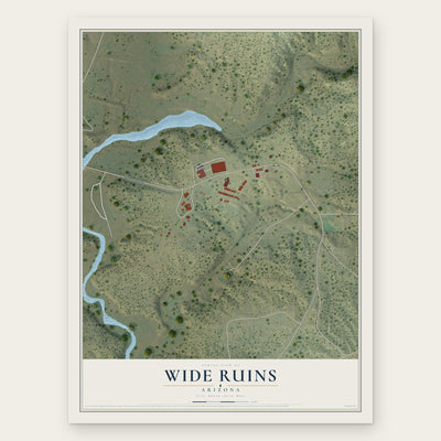 Wide Ruins, Arizona map print, the full design