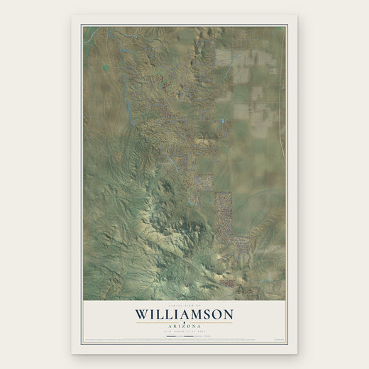 Williamson, Arizona map print, the full design