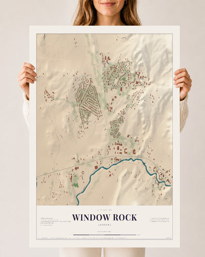 Window Rock, Arizona map print, 24" x 36", Archival Matte Print