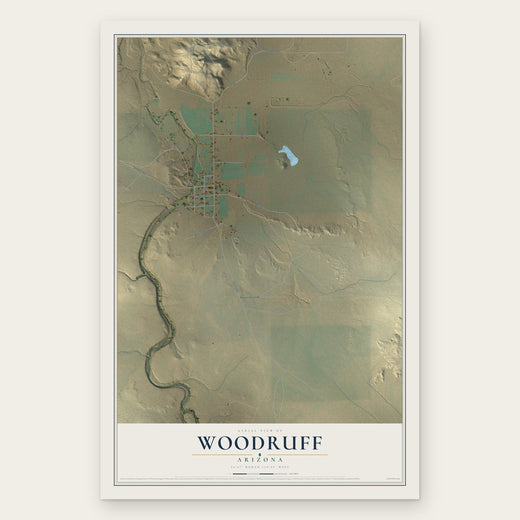 Woodruff, Arizona map print, the full design