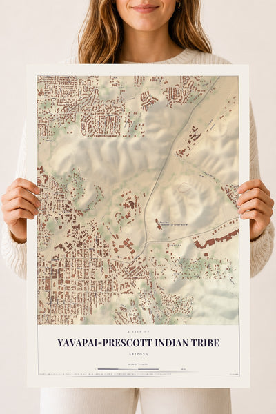 Yavapai-Prescott Indian Tribe, Arizona map print, 18" x 24", Archival Matte Print