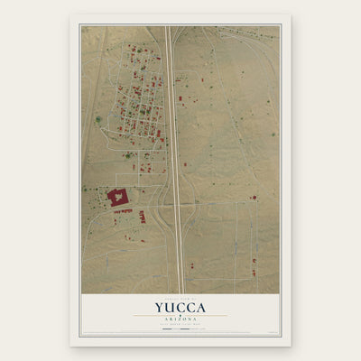 Yucca, Arizona map print, the full design