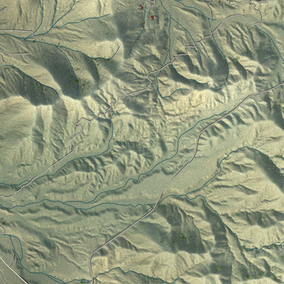 Close-up of the map of Acton, California print showing street and building detail