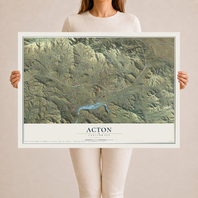 Map of Acton, California, 24 x 36 inch unframed archival matte print