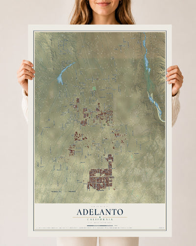 Map of Adelanto, California, 24 x 36 inch unframed archival matte print