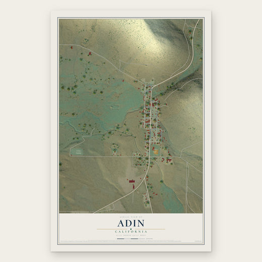 Adin, California map print, the full design