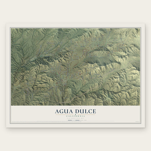 Agua Dulce, California map print, the full design