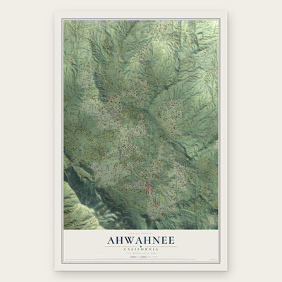 Ahwahnee, California map print, the full design