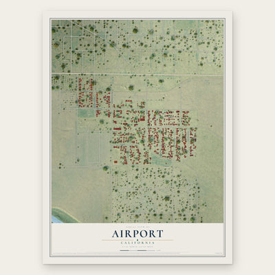 Airport, California map print, the full design
