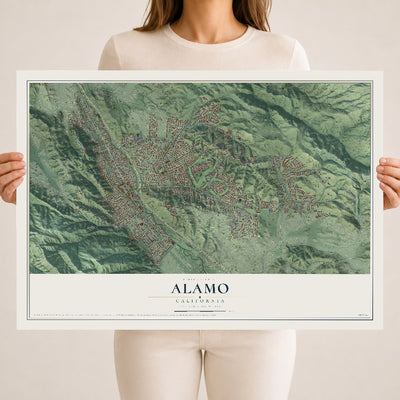 Map of Alamo, California, 18 x 24 inch unframed archival matte print