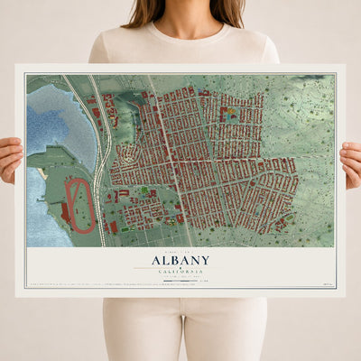 Map of Albany, California, 18 x 24 inch unframed archival matte print