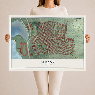 Map of Albany, California, 24 x 36 inch unframed archival matte print