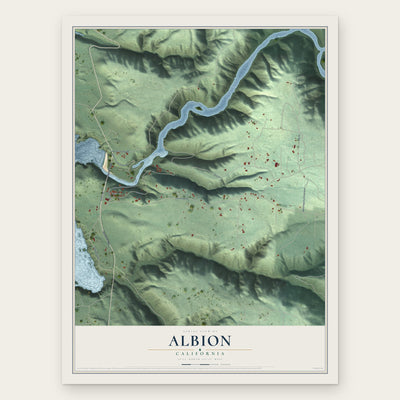 Albion, California map print, the full design