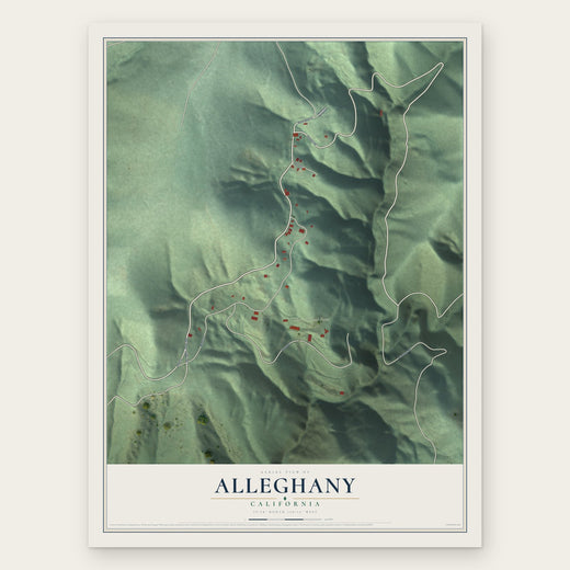 Alleghany, California map print, the full design