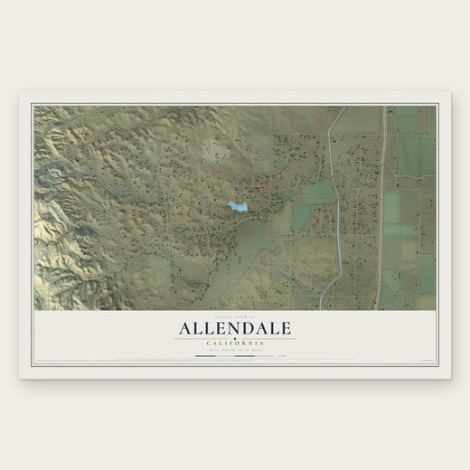 Allendale, California map print, the full design