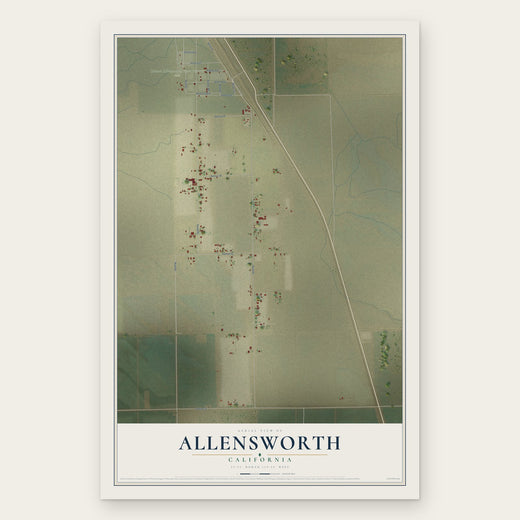 Allensworth, California map print, the full design
