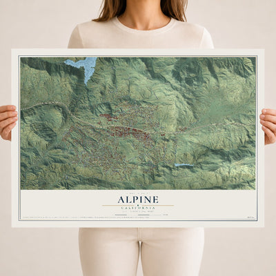 Map of Alpine, California, 18 x 24 inch unframed archival matte print