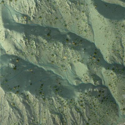 Close-up of the map of Alpine Village, California print showing street and building detail