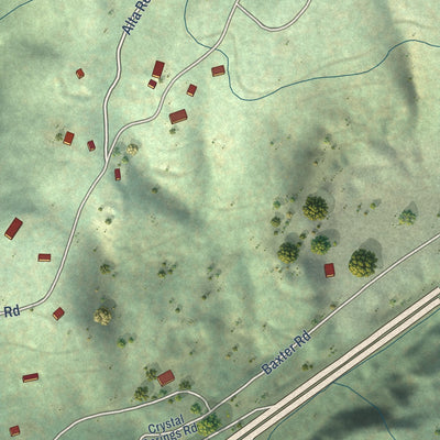 Close-up of the map of Alta, California print showing street and building detail