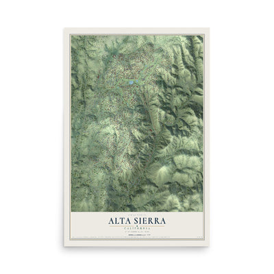 Map of Alta Sierra, California, 12 x 18 inch unframed archival matte print