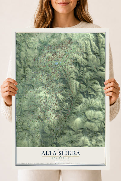 Map of Alta Sierra, California, 18 x 24 inch unframed archival matte print