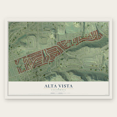 Alta Vista, California map print, the full design