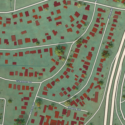 Close-up of the map of Alto, California print showing street and building detail