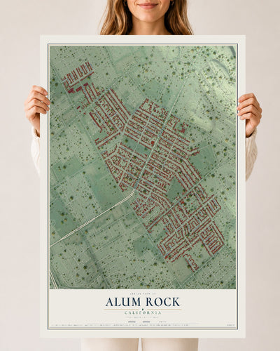 Map of Alum Rock, California, 24 x 36 inch unframed archival matte print