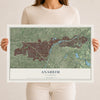 Map of Anaheim, California, 12 x 18 inch unframed archival matte print