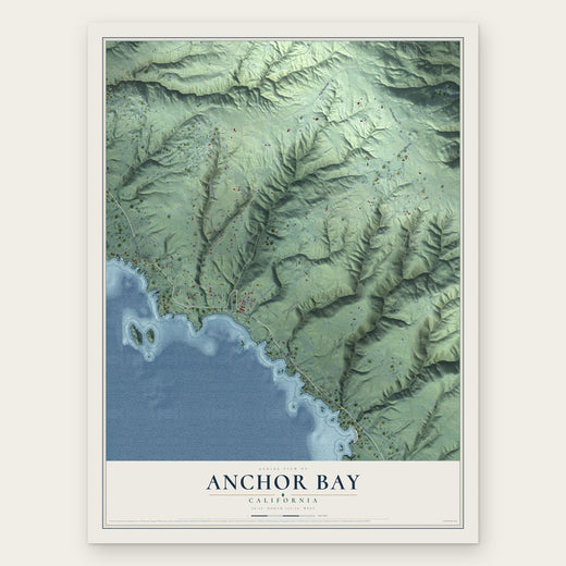 Anchor Bay, California map print, the full design