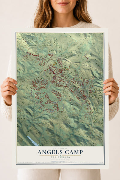 Map of Angels Camp, California, 18 x 24 inch unframed archival matte print