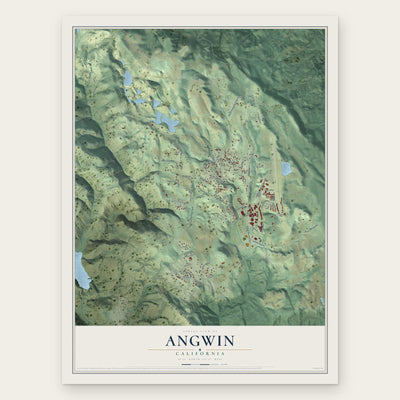 Angwin, California map print, the full design
