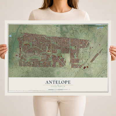 Map of Antelope, California, 18 x 24 inch unframed archival matte print