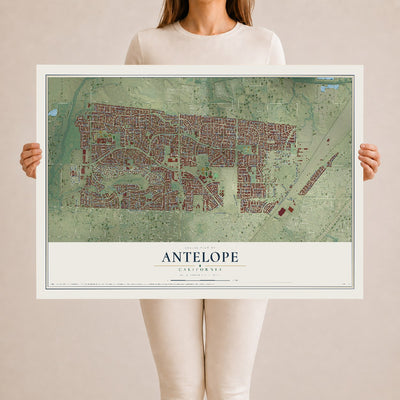 Map of Antelope, California, 24 x 36 inch unframed archival matte print