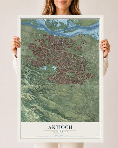 Map of Antioch, California, 24 x 36 inch unframed archival matte print