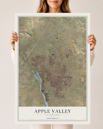 Map of Apple Valley, California, 24 x 36 inch unframed archival matte print