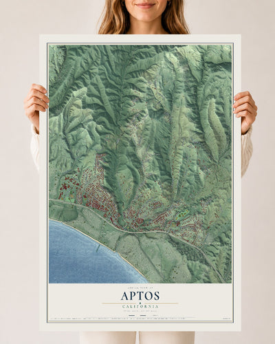 Map of Aptos, California, 24 x 36 inch unframed archival matte print
