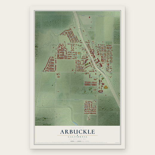 Arbuckle, California map print, the full design
