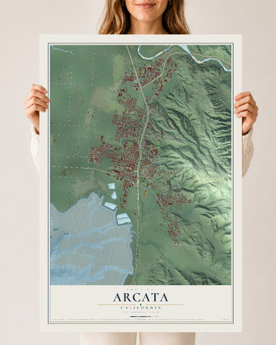 Map of Arcata, California, 24 x 36 inch unframed archival matte print