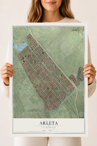 Map of Arleta, California, 18 x 24 inch unframed archival matte print